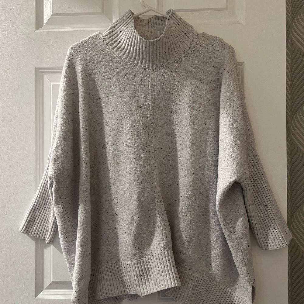 LOFT Light Gray Cowl Neck Sweater